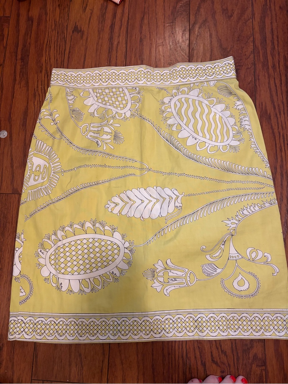 Emilio Pucci Yellow and White Printed Mini Skirt